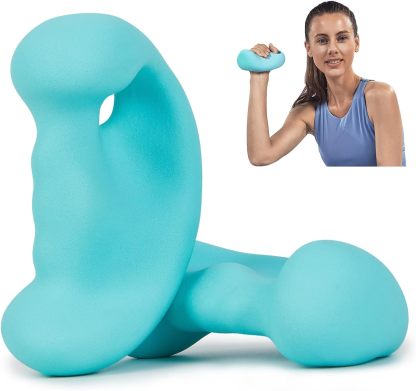 Ergonomic Grip Bicep Rope & Dumbbell Set - Cable Machine Attachment for Upper Body Strength Training - Neoprene Hand Weights for Home Gym (3LBS/4LBS/5LBS)