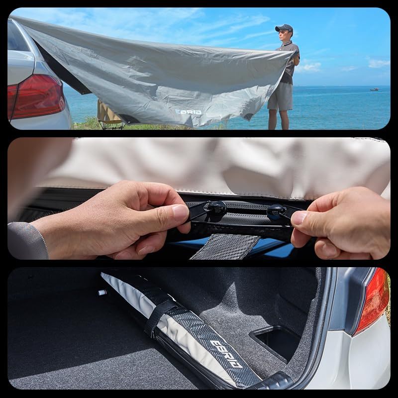 C1 Vacuum Adsorption Portable Car Awning, Camping Car Tail Tent Waterproof Shed