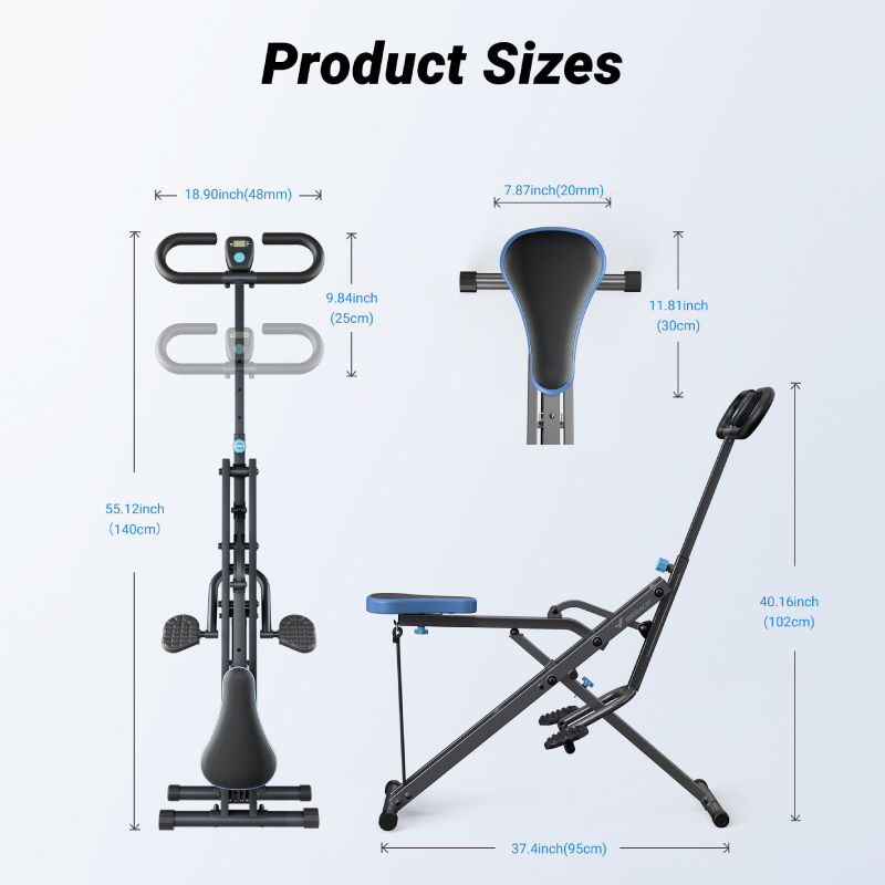 2 in 1 Squat Rowing Machine, Easy Setup & Foldable Exercise Equipment, R07-Trainnox