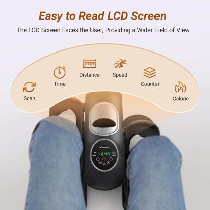 Under Desk Elliptical Machine for Home - Quiet & Portable Leg Exerciser with Remote Control, 12 Adjustable Speeds, Non-Slip Pad
