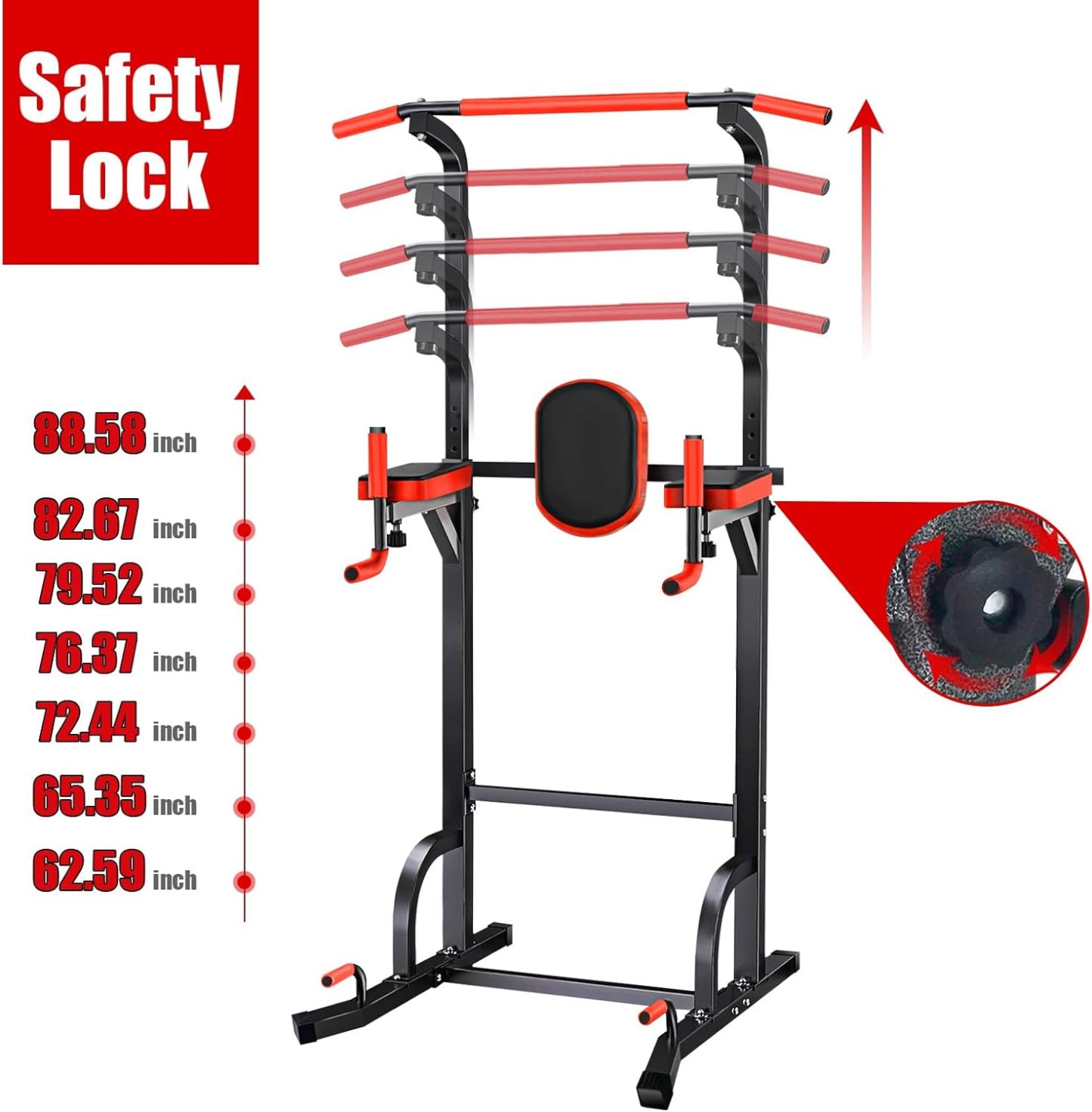 JUTURNA Sturdy Power Tower Dip Station Pull Up Bar 1100LBS