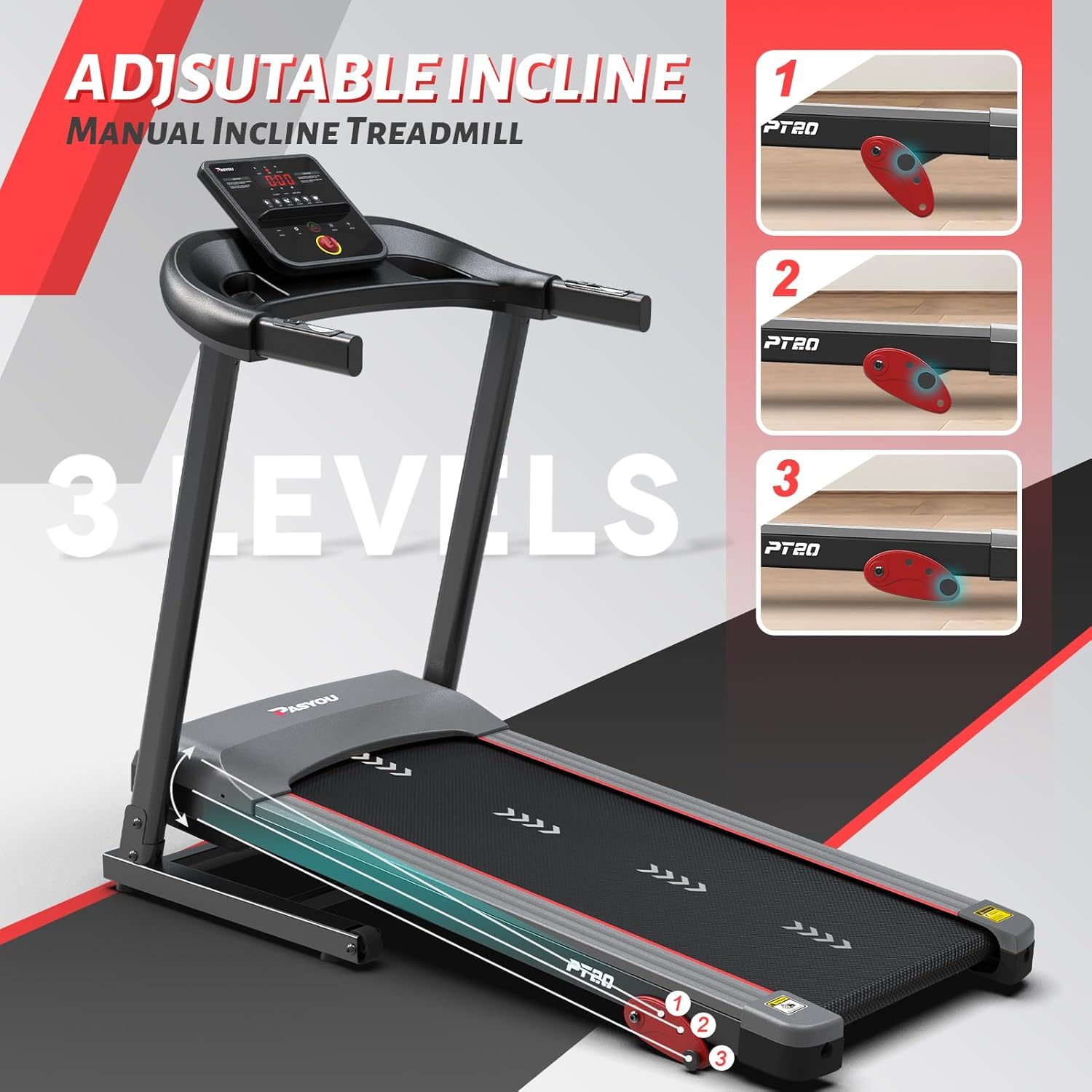 PASYOU Foldable Treadmill for Home