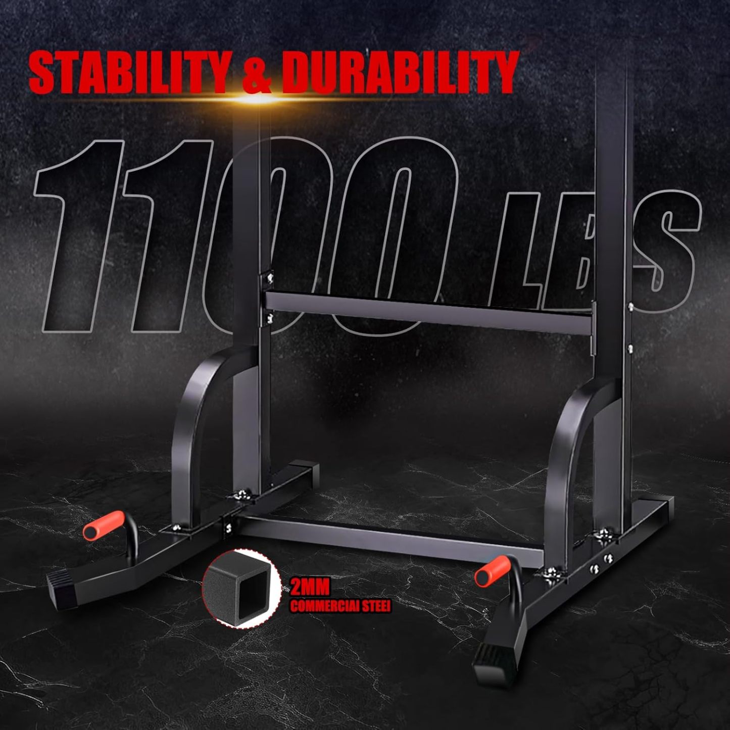 JUTURNA Sturdy Power Tower Dip Station Pull Up Bar 1100LBS