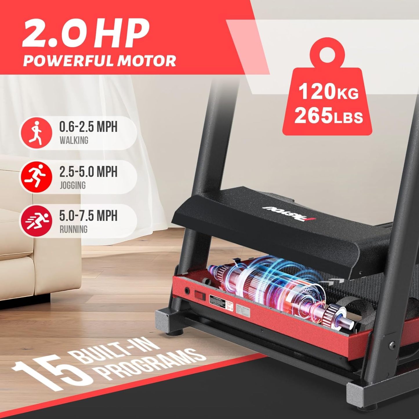 PASYOU Foldable Treadmill for Home