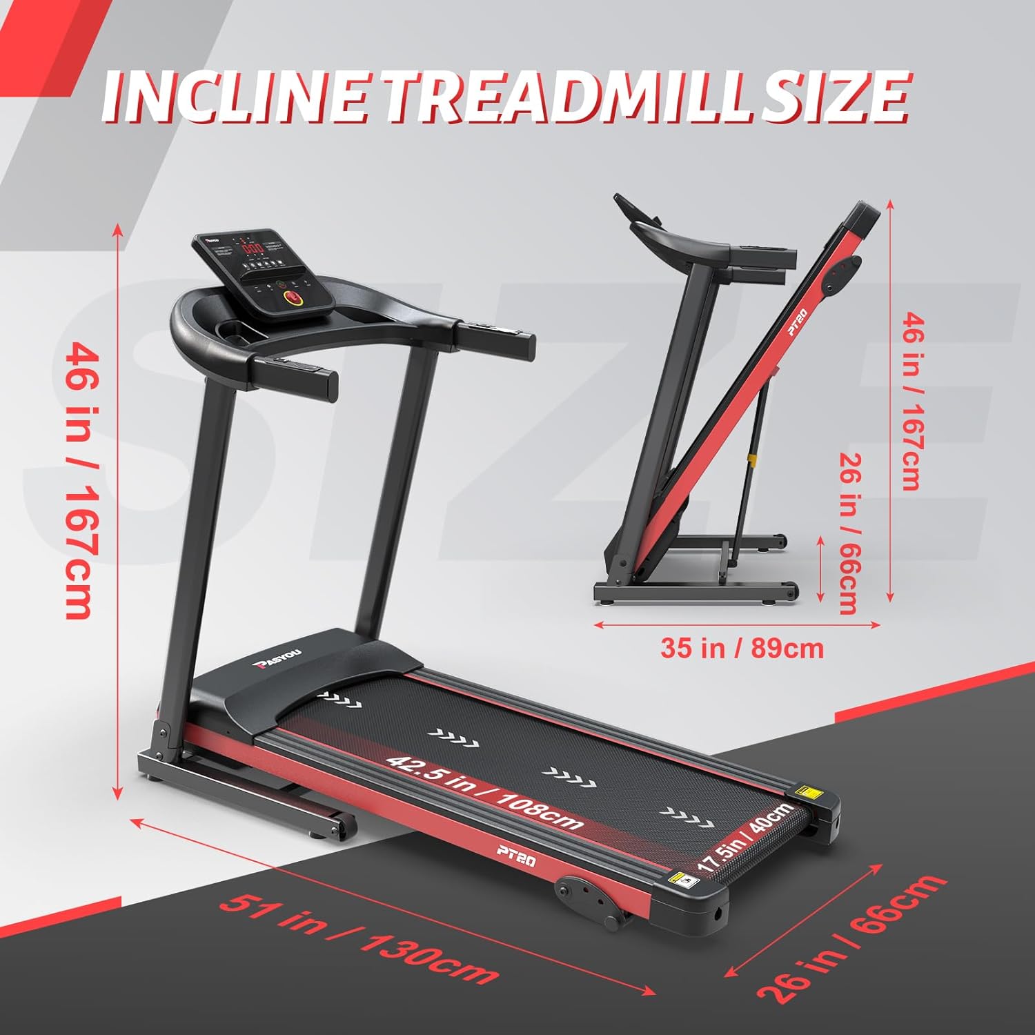 PASYOU Foldable Treadmill for Home