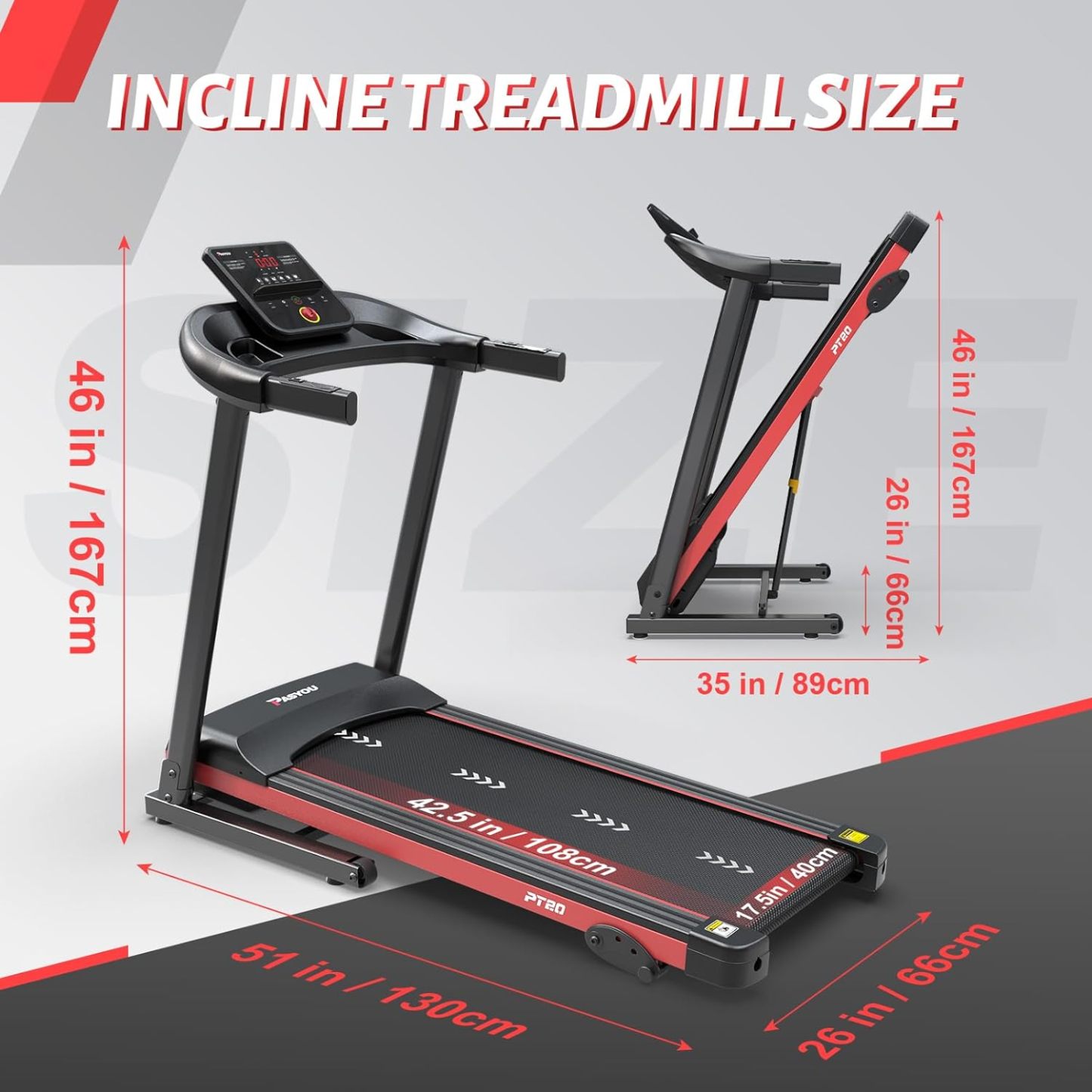 PASYOU Foldable Treadmill for Home