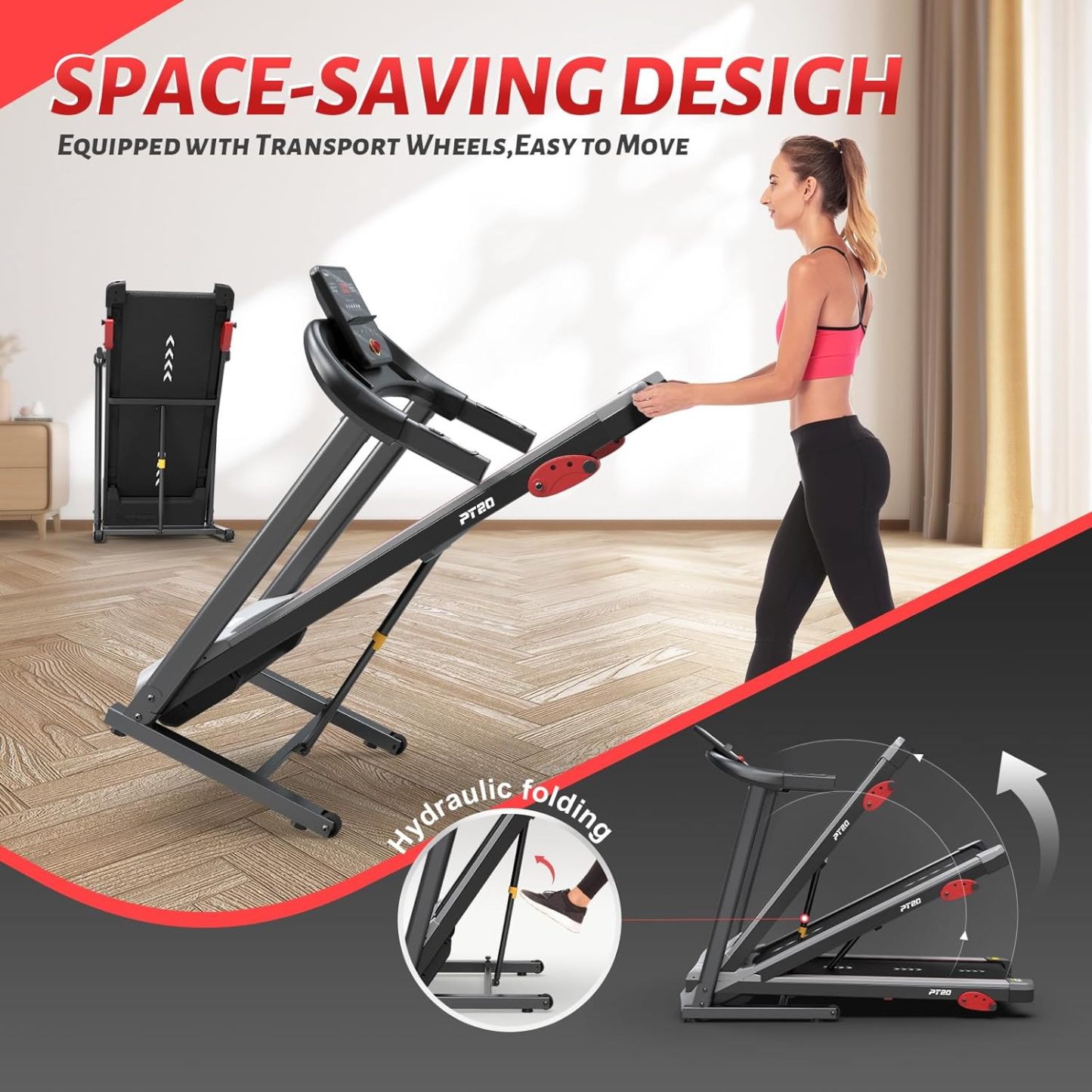PASYOU Foldable Treadmill for Home