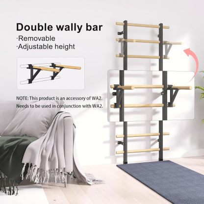 DHT Swedish Ladder Suspension Trainer Wood Stall Bar DW-S