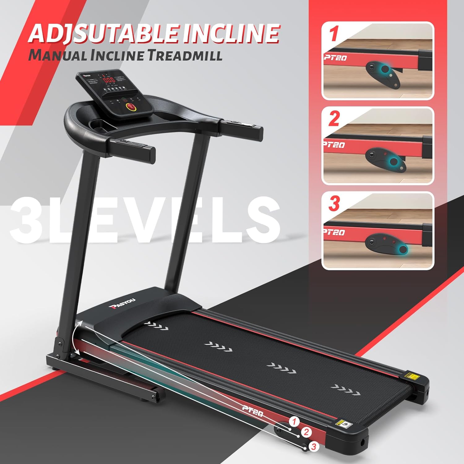 PASYOU Foldable Treadmill for Home