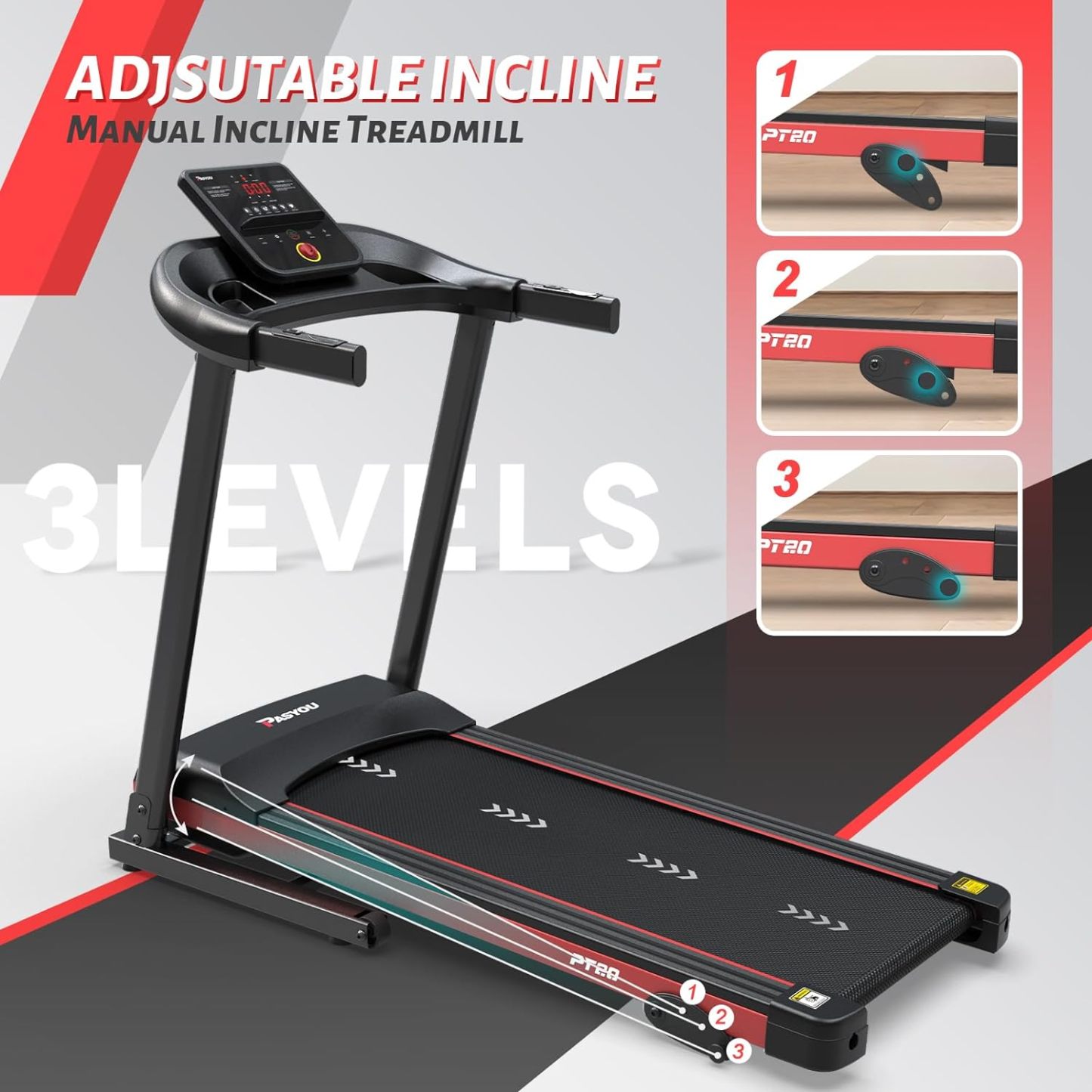 PASYOU Foldable Treadmill for Home