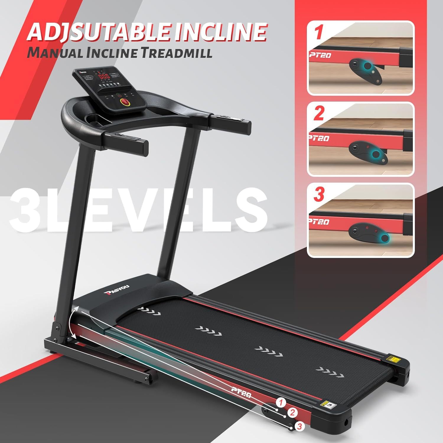PASYOU Foldable Treadmill for Home