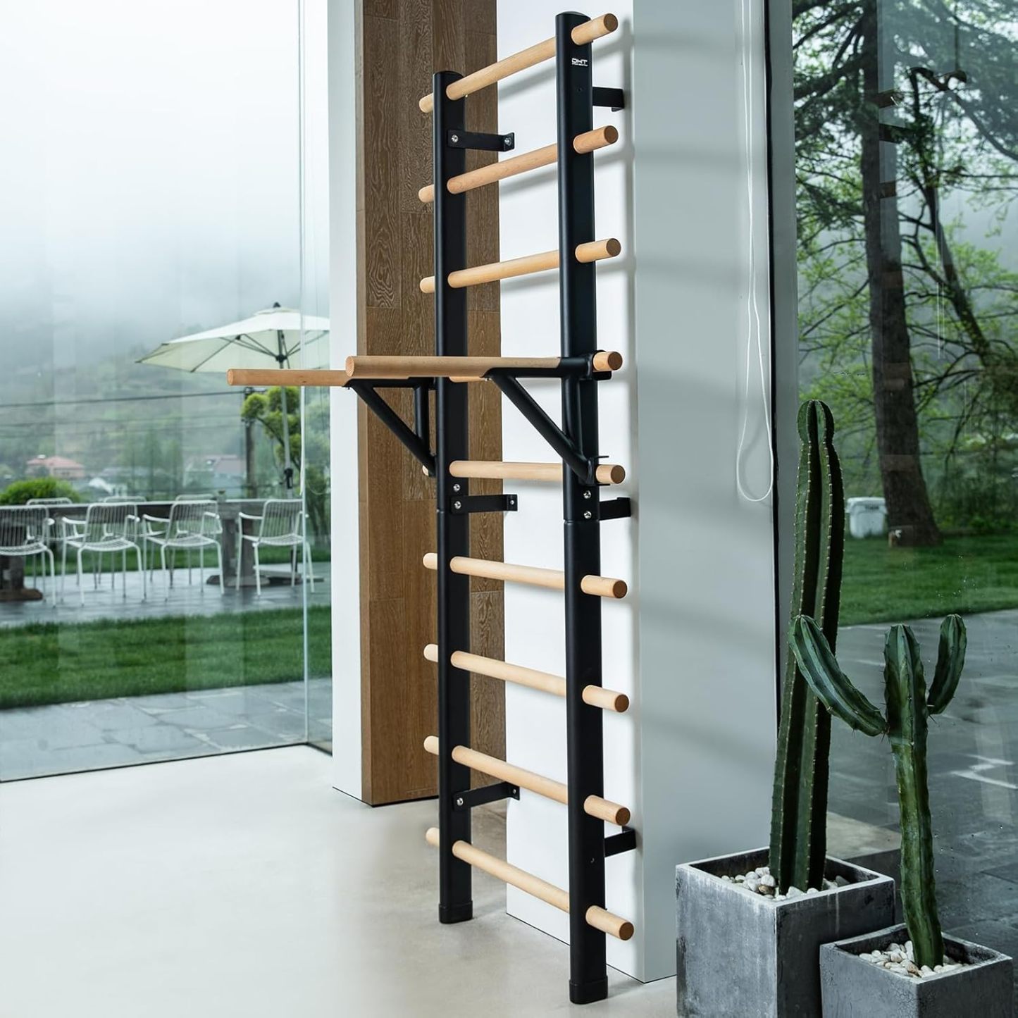 DHT Swedish Ladder Suspension Trainer Wood Stall Bar DW-S