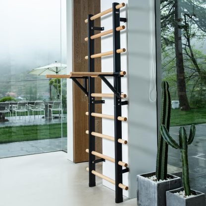 DHT Swedish Ladder Suspension Trainer Wood Stall Bar DW-S