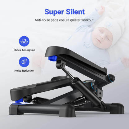Merach Mini Stepper with Resistance Bands for Full Body Workout Twist Stair Stepper 330lbs Capacity Home Exercise Equipment