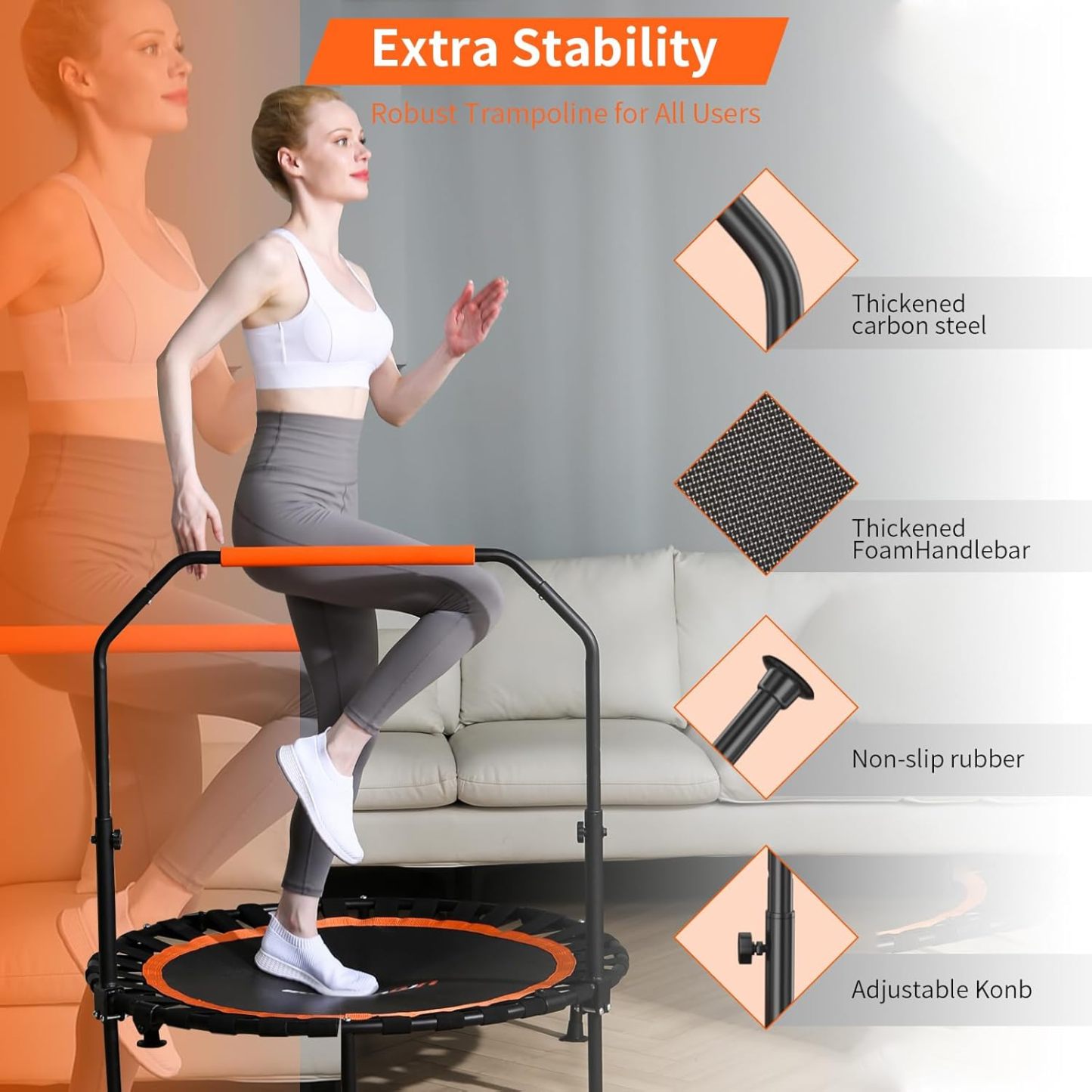 FitinOne 40"/48" Foldable Mini Trampoline