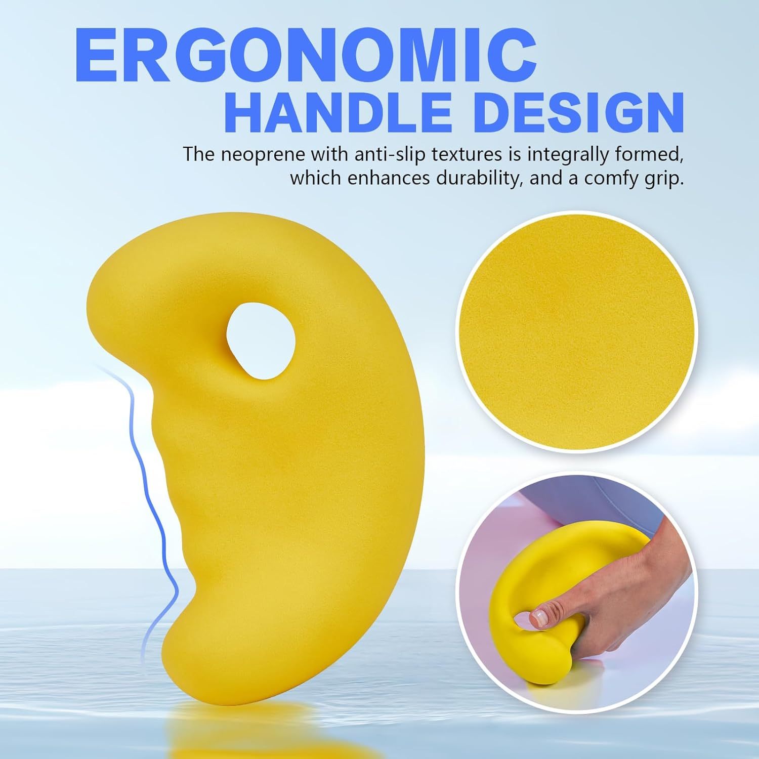 Ergonomic Grip Bicep Rope & Dumbbell Set - Cable Machine Attachment for Upper Body Strength Training - Neoprene Hand Weights for Home Gym (3LBS/4LBS/5LBS)