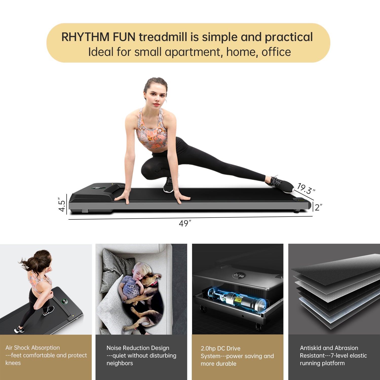 Mini Under Desk Treadmill Smart Remote for Home Small Spaces C1, Postpartum Use is also Very Safe-Trainnox