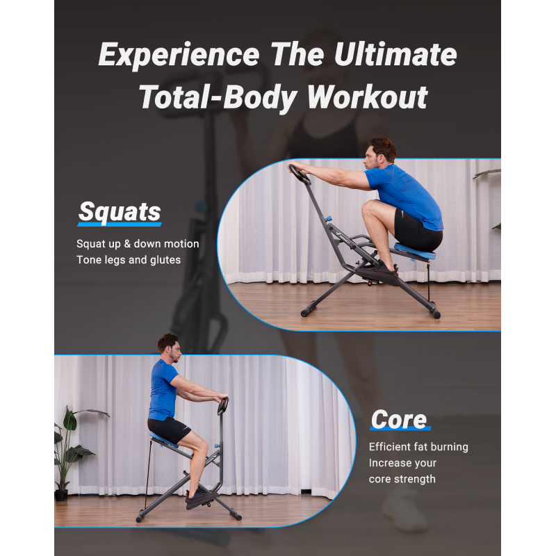 2 in 1 Squat Rowing Machine, Easy Setup & Foldable Exercise Equipment, R07-Trainnox