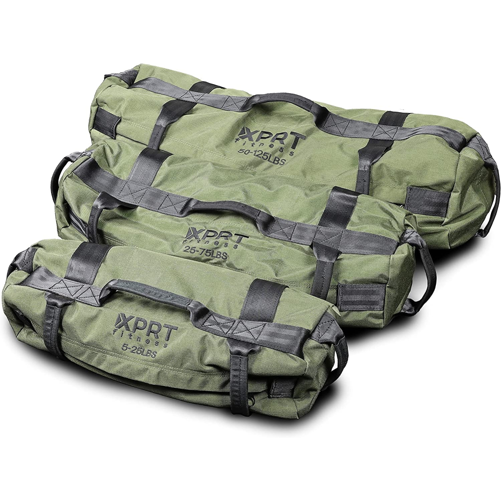 Workout Sandbag for Heavy Duty Workout Cross Training 7 Multi-positional Handles - Color Army Green/Black/Camo-Trainnox