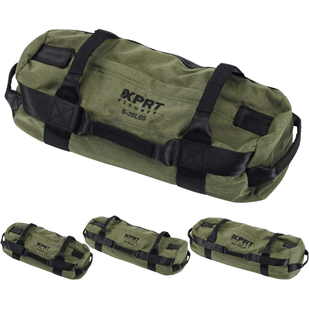 Workout Sandbag for Heavy Duty Workout Cross Training 7 Multi-positional Handles - Color Army Green/Black/Camo-Trainnox