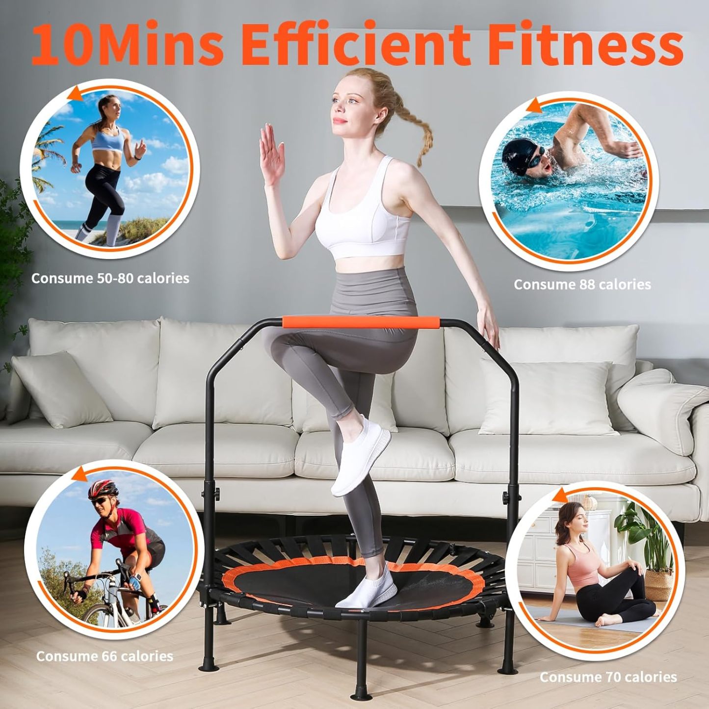FitinOne 40"/48" Foldable Mini Trampoline