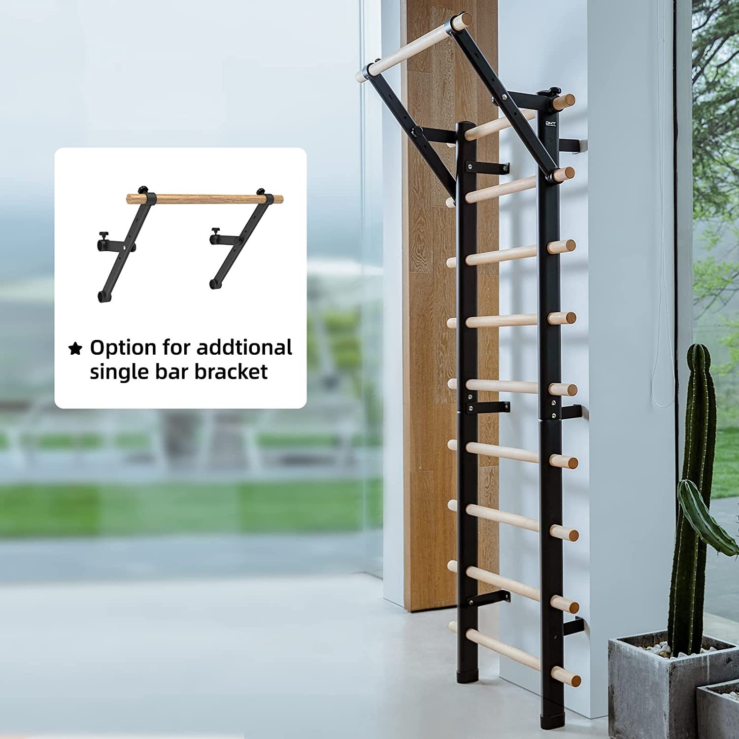 Swedish Ladder Wood Suspension Trainer with 9 Rods for Home Gym Workouts-Trainnox