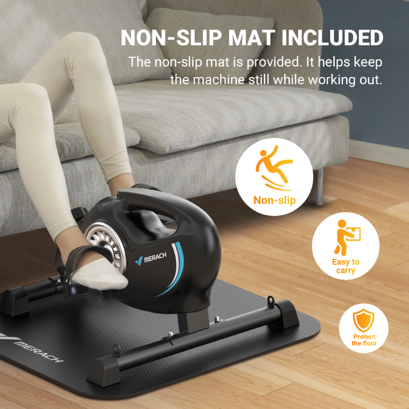 Magnetic Mini Exercise Bike with MERACH App with 2 Resistance Bands & Non-Slip Mat, S04-Trainnox