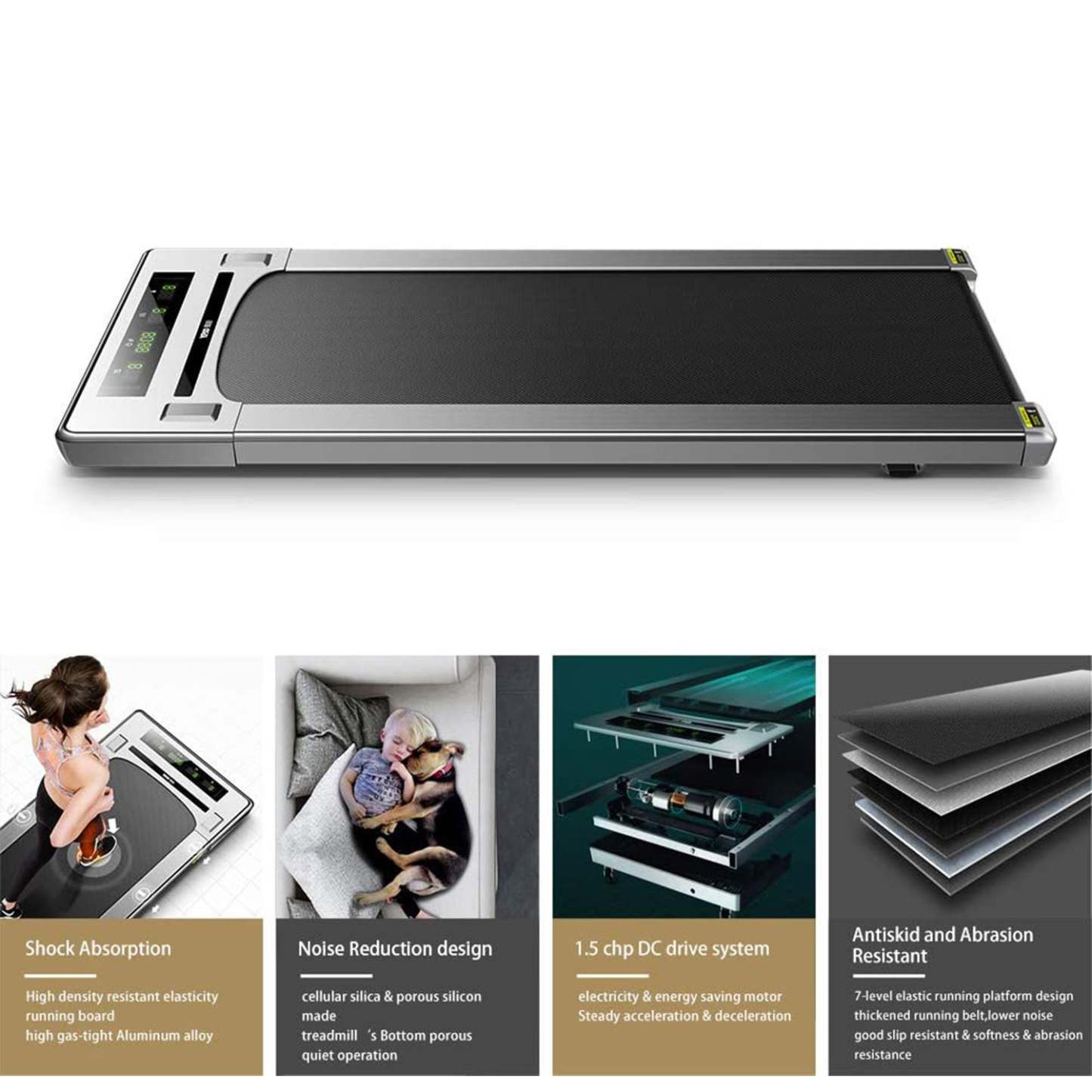 Under Desk Treadmill with Smart Remote for Home Office Installation-Free, Postpartum Use is also Very Safe-Trainnox