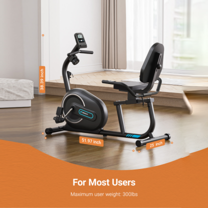 Recumbent Exercise Bike for Home with Smart Bluetooth and Exclusive App Connectivity, LCD, Heart Rate Handle, S08-Trainnox