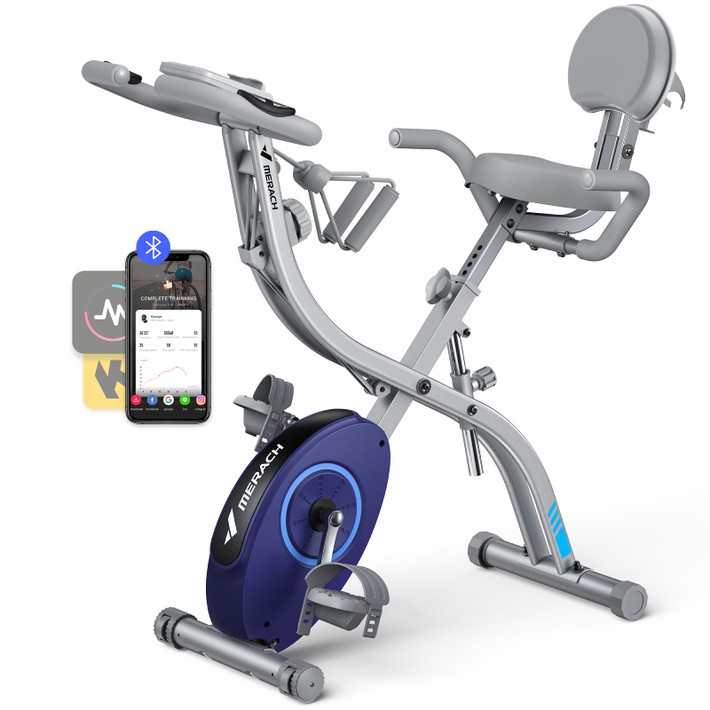 4 in 1 Folding Exercise Bike for Home with Large Comfortable Seat Cushion, 300LB Capacity S15-Trainnox