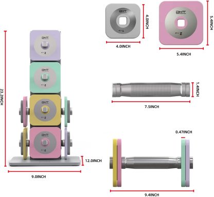 Adjustable Dumbbells Barbell Set with Rack for Home Office, 4-22.8 lbs, 1 Pair / 1 Set / 2 in 1-Trainnox