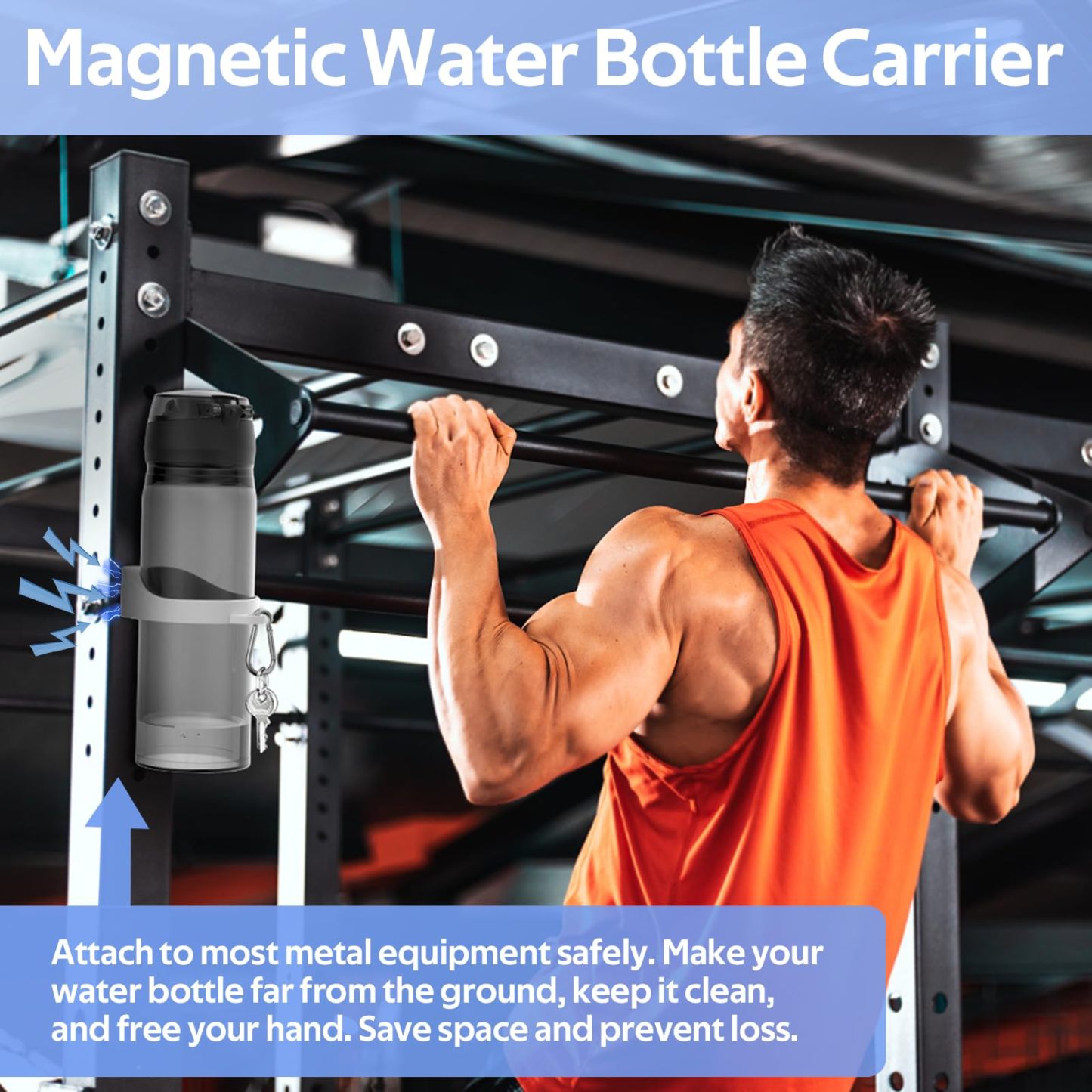 Magnetic Silicone Water Bottle Holder - Gym & Outdoor Sports Bottle Ring with Carabiner