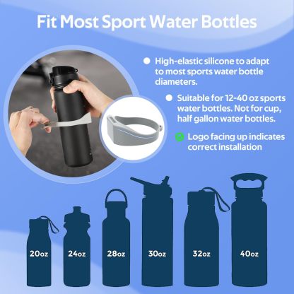 Magnetic Silicone Water Bottle Holder - Gym & Outdoor Sports Bottle Ring with Carabiner