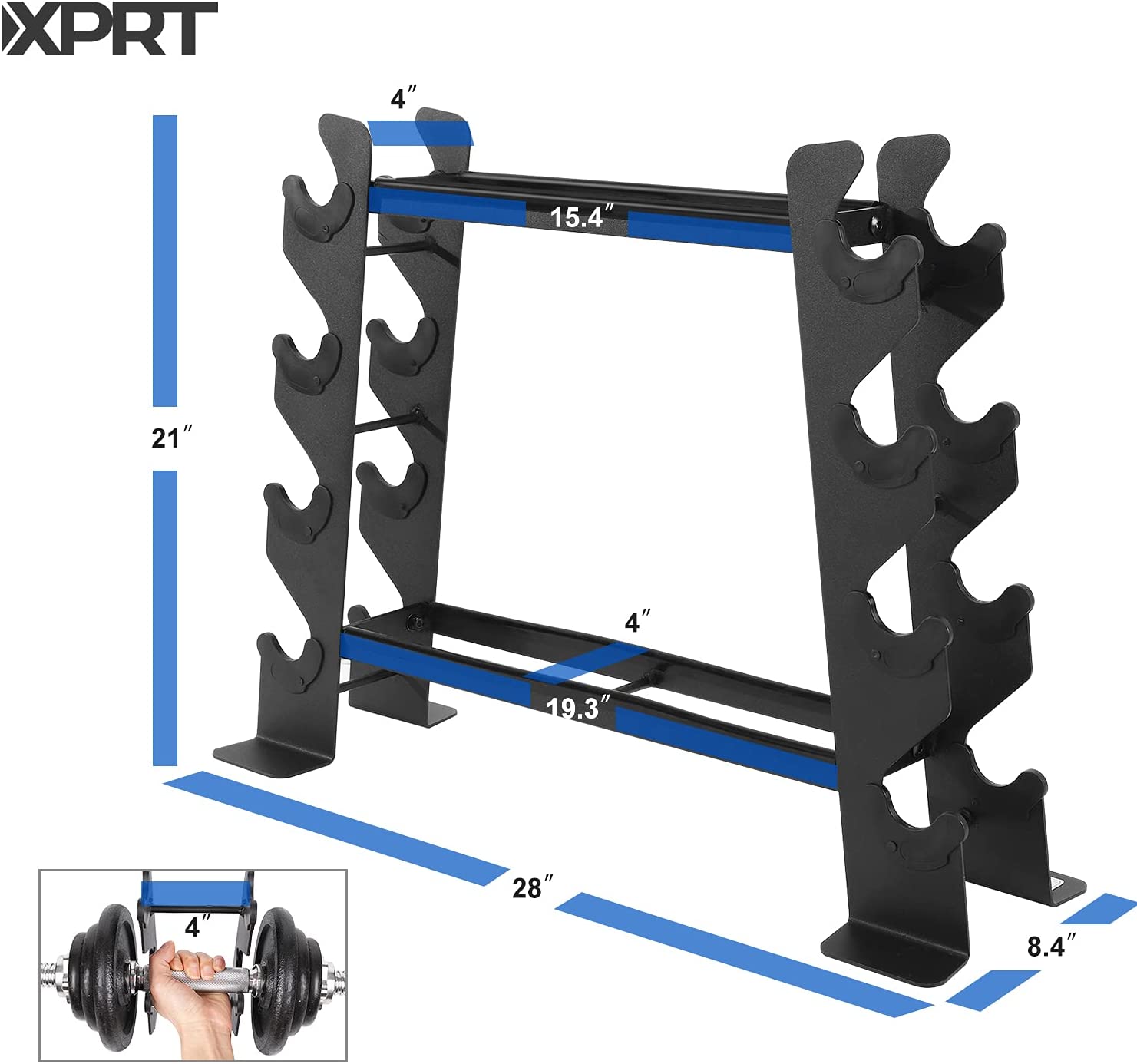 Dumbbell Rack Stand Only for Home Gym Weight Rack for Dumbbells-Trainnox