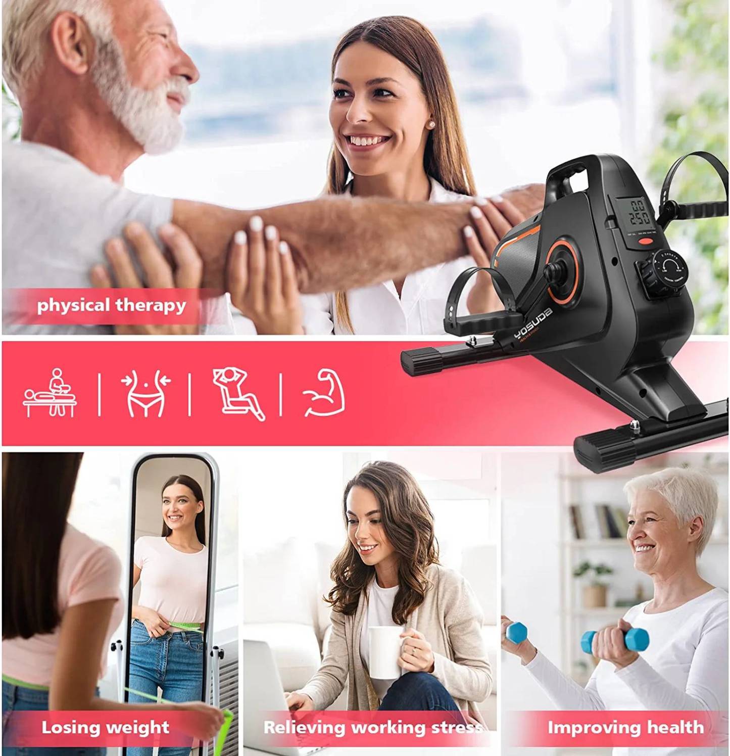 Magnetic Under Desk Cycling Bike Leg Exercise Machine YBM-1, Postpartum Use is also Very Safe-Trainnox