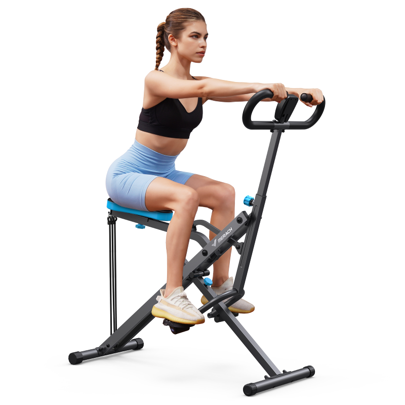 2 in 1 Squat Rowing Machine, Easy Setup & Foldable Exercise Equipment, R07-Trainnox