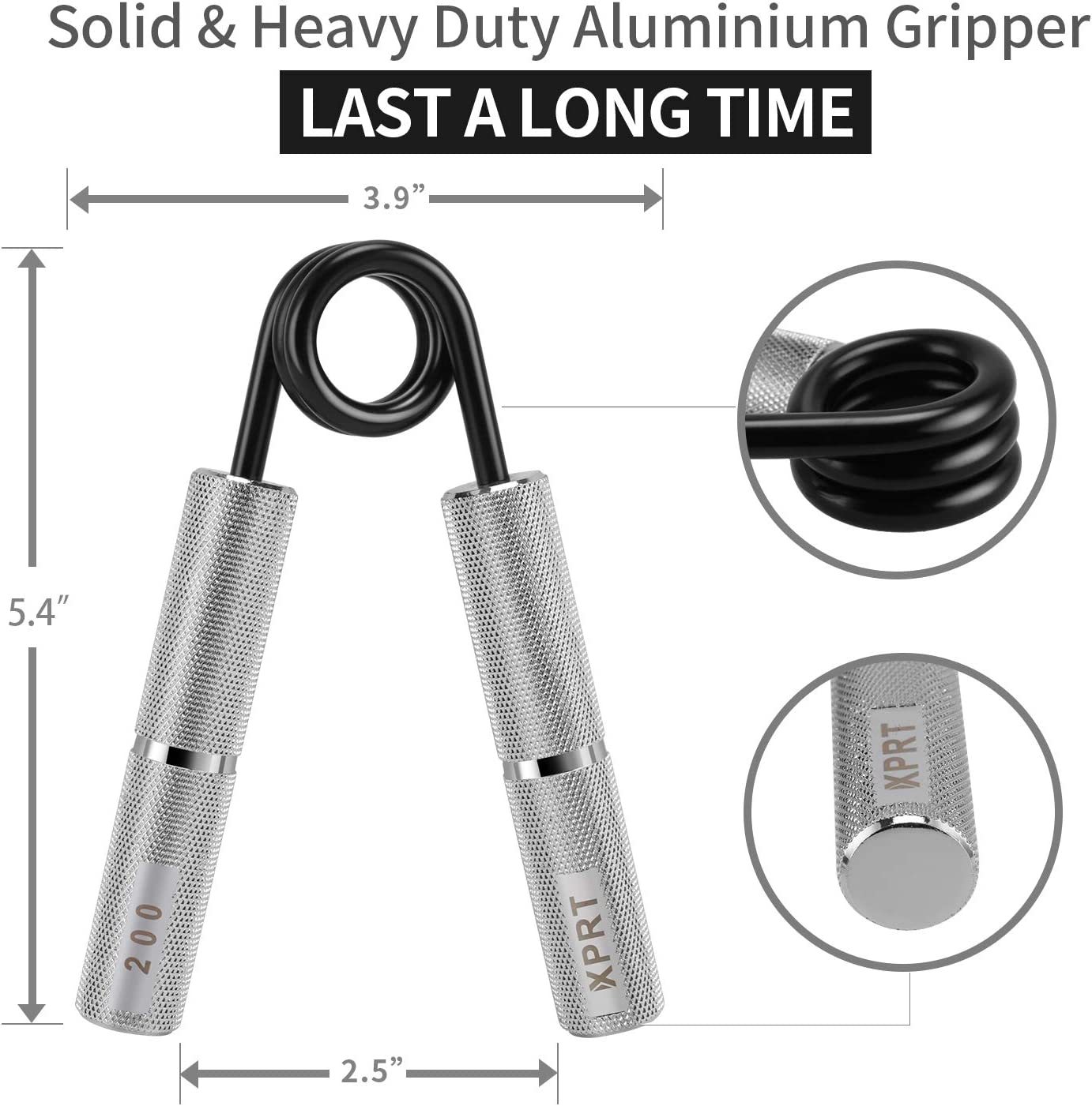 Hand Exercise Equipment Metal Grip Strengthener Wrist and Forearm Exerciser Power Gripper 150lb-Trainnox