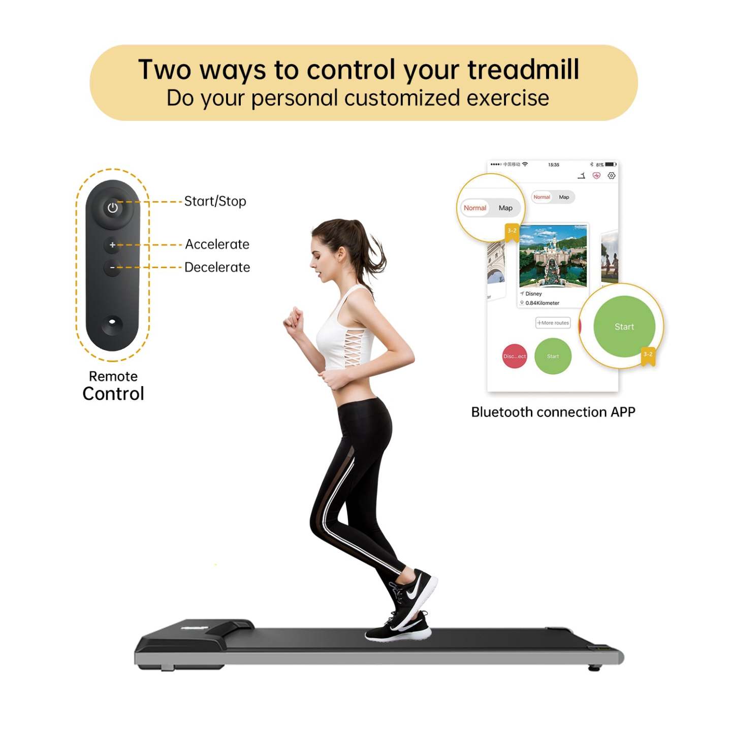 Mini Under Desk Treadmill Smart Remote for Home Small Spaces C1, Postpartum Use is also Very Safe-Trainnox
