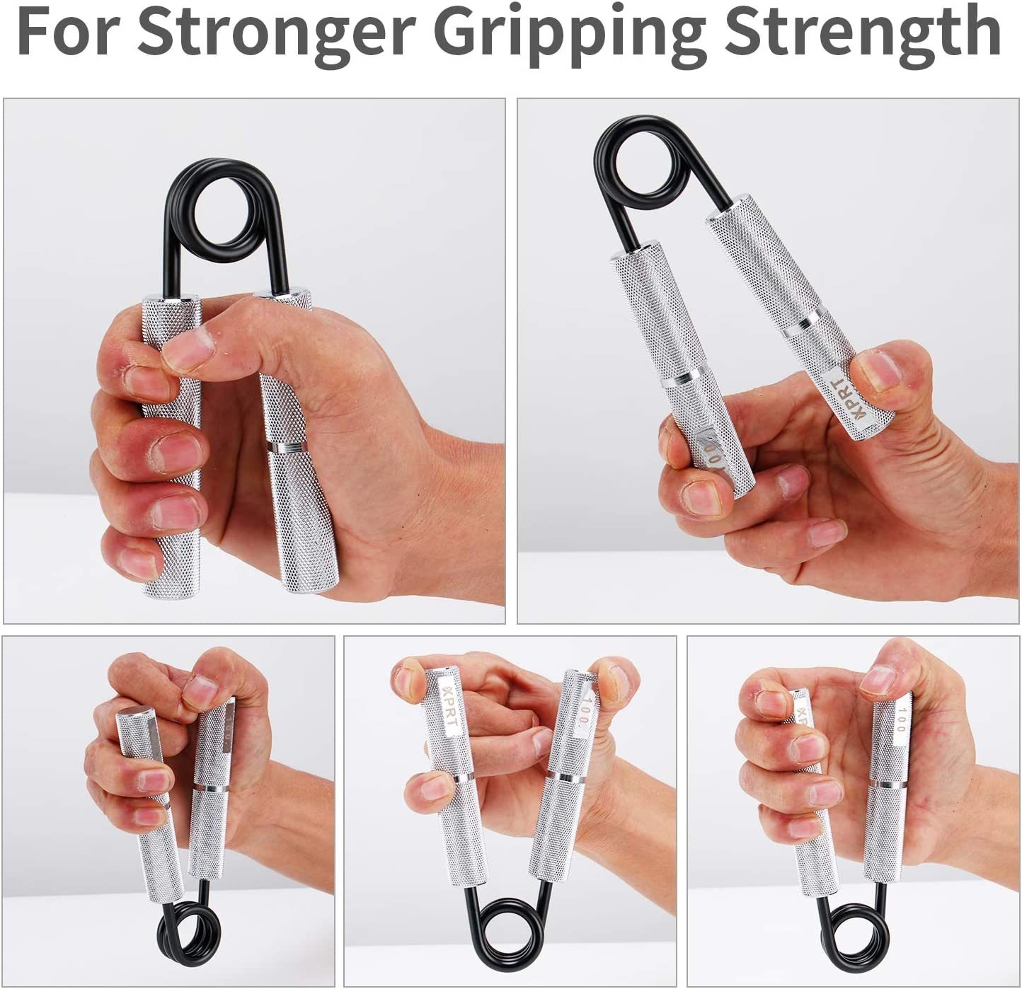 Hand Exercise Equipment Metal Grip Strengthener Wrist and Forearm Exerciser Power Gripper 150lb-Trainnox