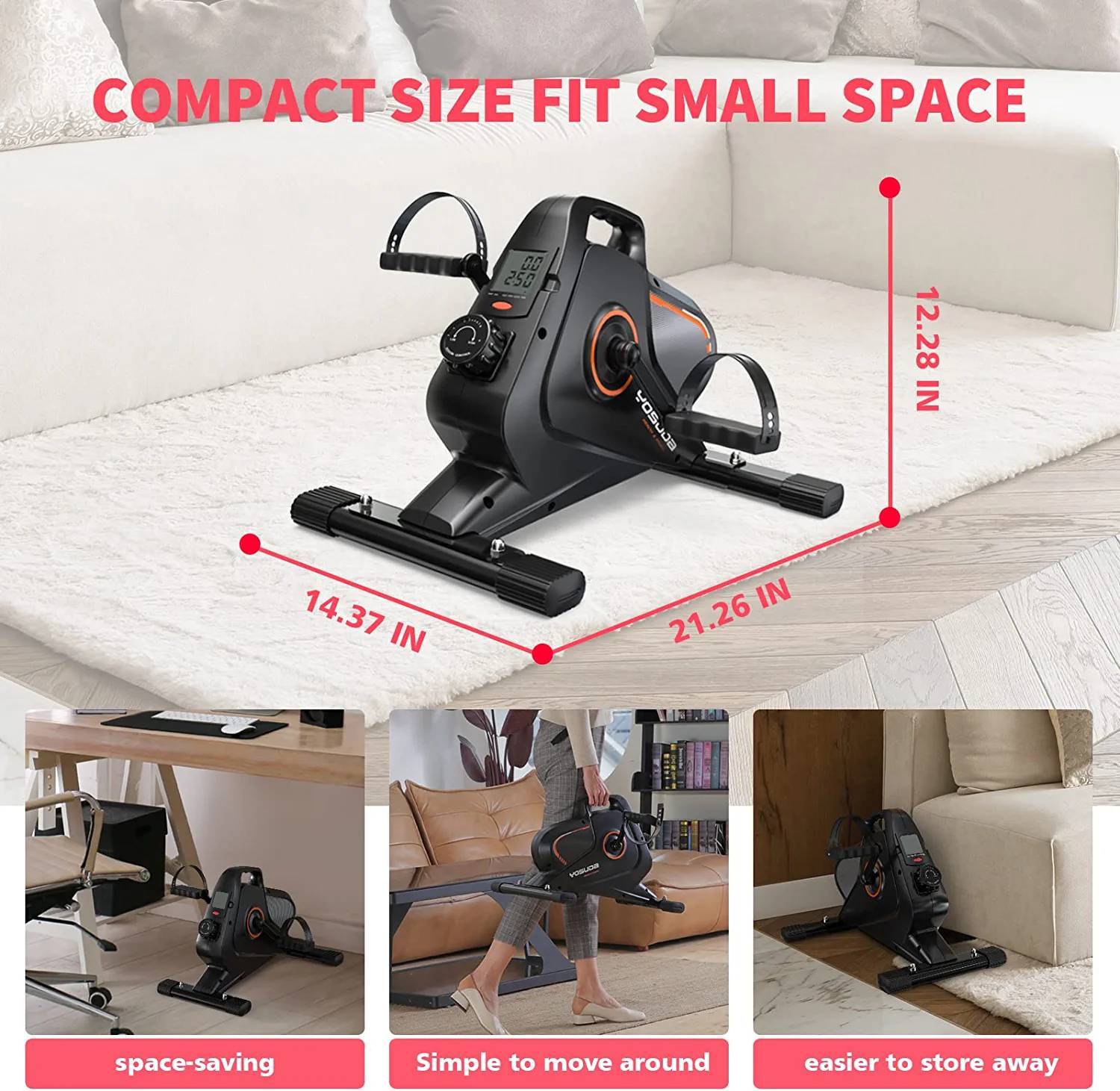Magnetic Under Desk Cycling Bike Leg Exercise Machine YBM-1, Postpartum Use is also Very Safe-Trainnox
