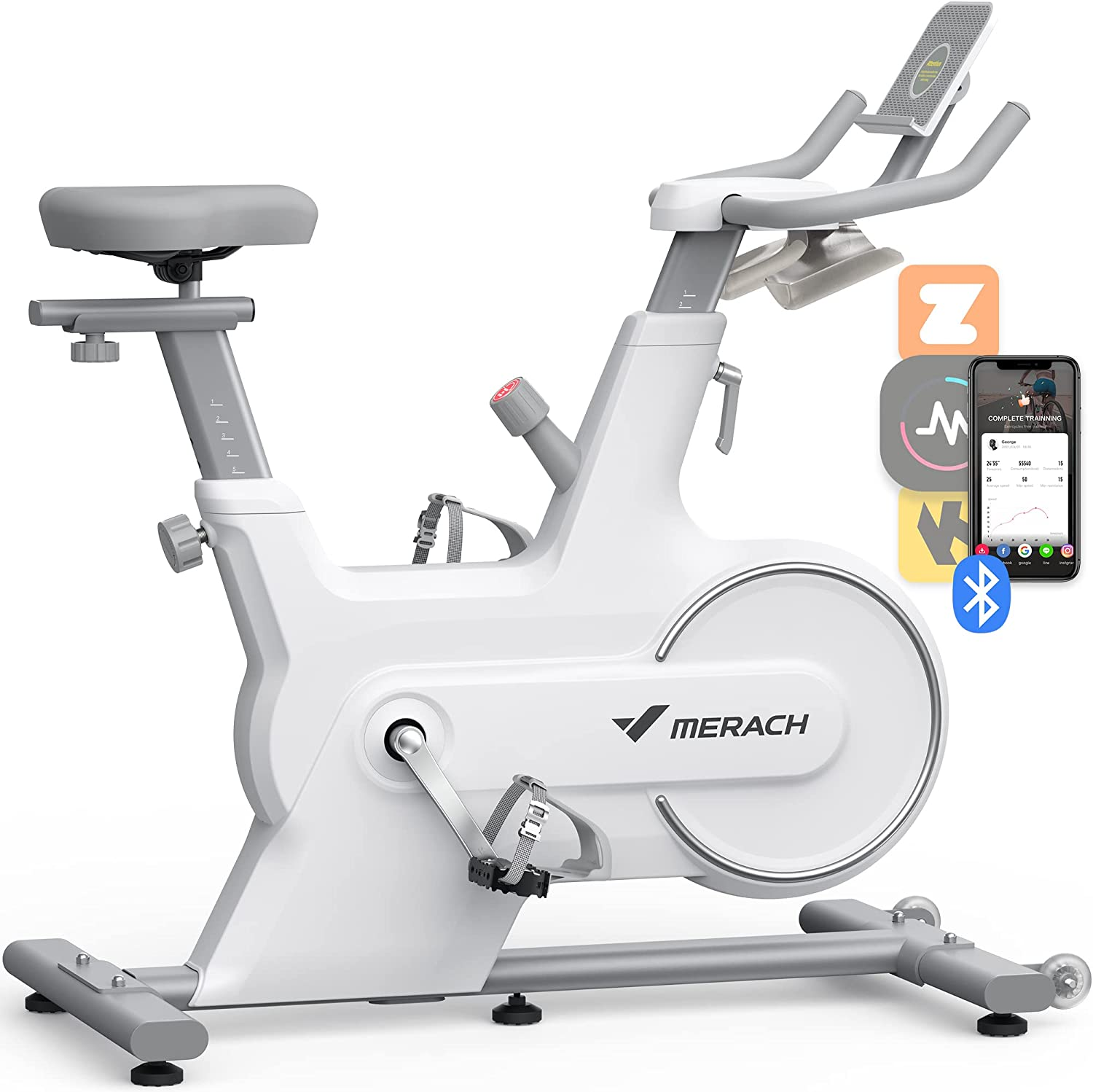 Indoor Cycling Bike for Home with Magnetic Resistance, Bluetooth Stationary Bike, iPad Holder, MR-667-Trainnox