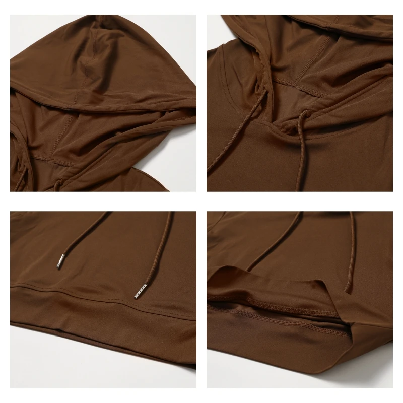  Quick-drying Yoga Women's Workout Running Sports Long Sleeve Hooded Shirts -Zieline