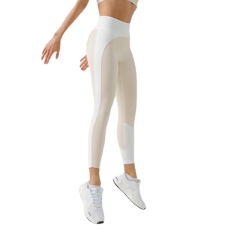 Eco-friendly Recycled Beauty Stripe Irregular High Waist Tights Fitness Yoga Pants
