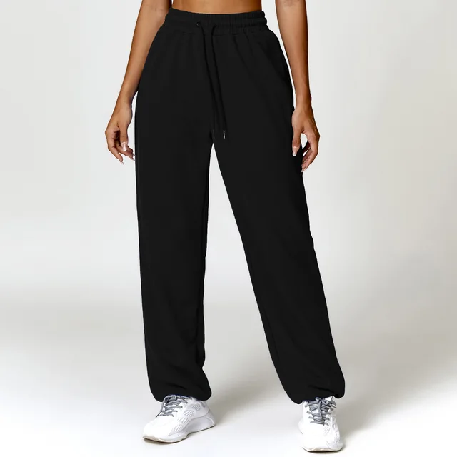 High Waist Sports Tracksuit Outfits Ankle Sweatpants Fitness Joggers Straight Leg Casual Corset Pants-Zieline