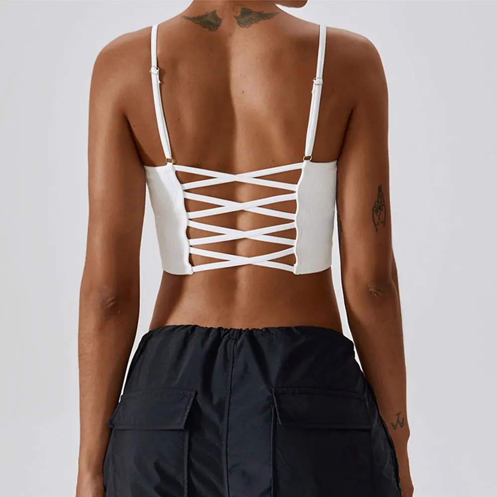 Seamless Push Up Tops for Fitness Vest Shockproof Running Gym Clothing Underwear Yoga Top