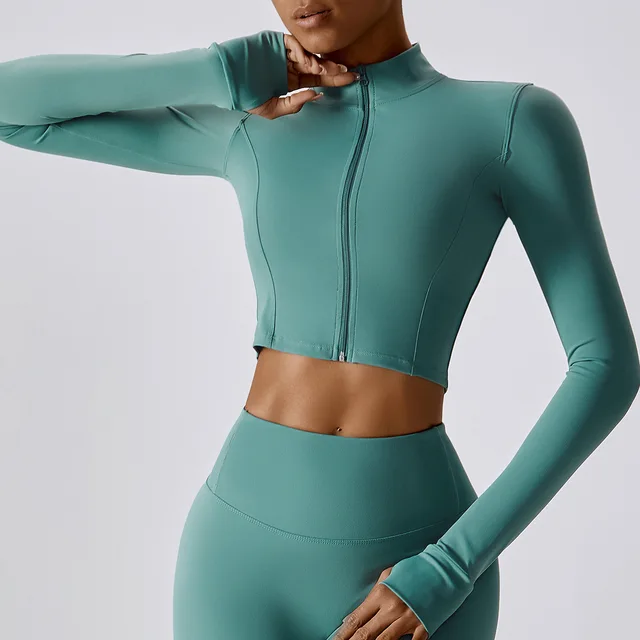  Gym Quick-Drying Fitness Jacket Running Hoodie Thumb Hole Sportswear Top-Zieline