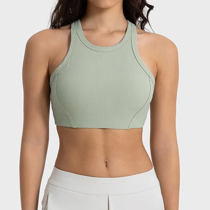  Women's Workout Crop Top Female Shockproof Brassiere Women Push Up Yoga Bra-Zieline