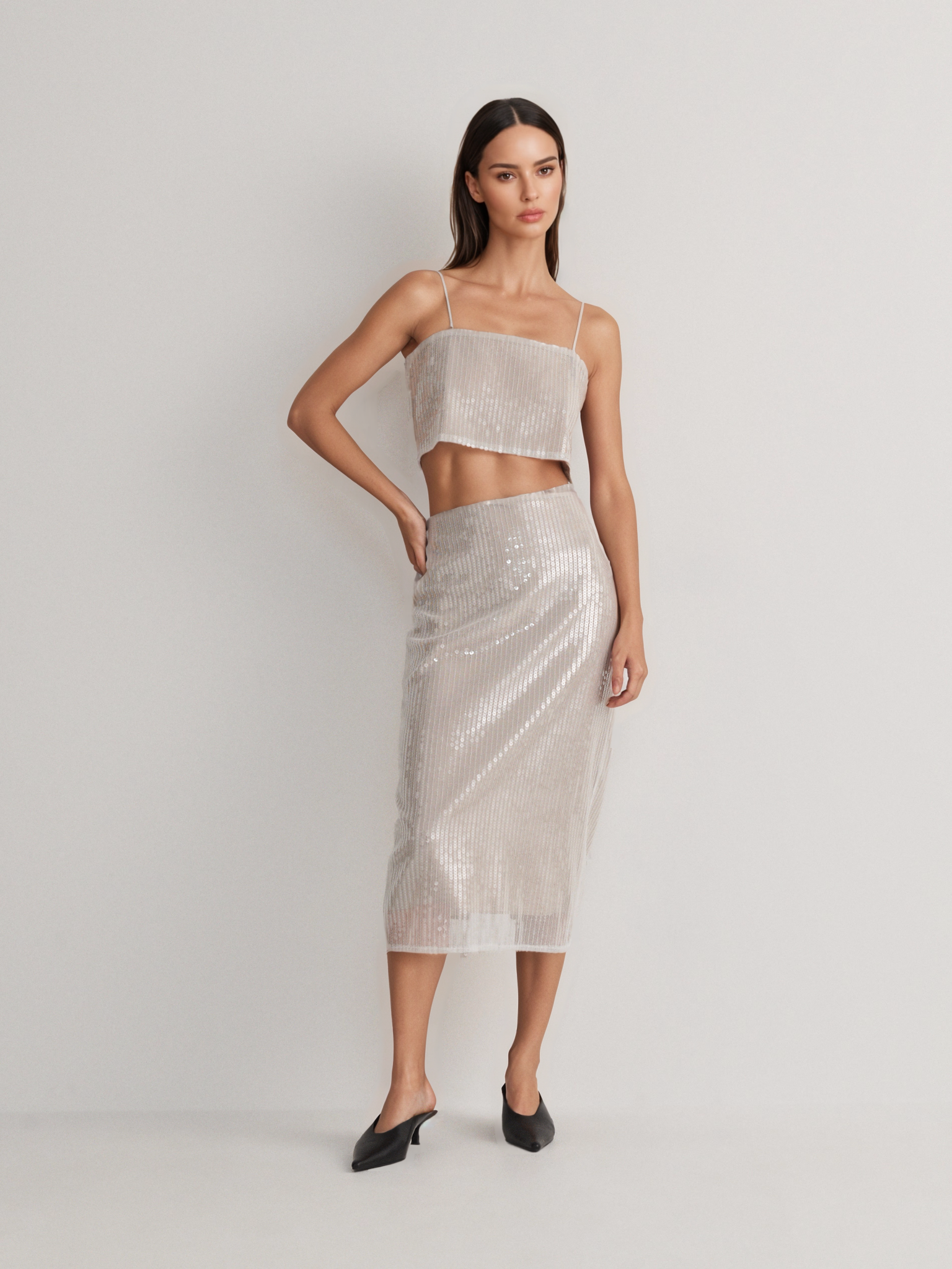 Ladies Party Sequin Dress Set