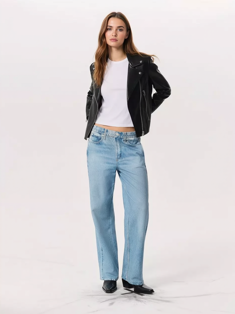 Premium Cotton Wide Leg Women Denim Jeans