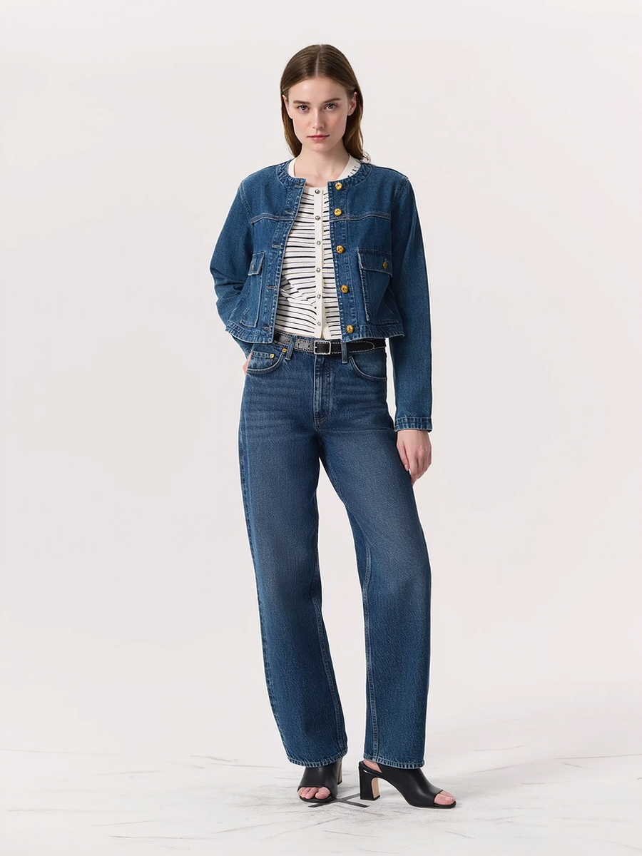 Cotton Cropped Women's Denim Jacket